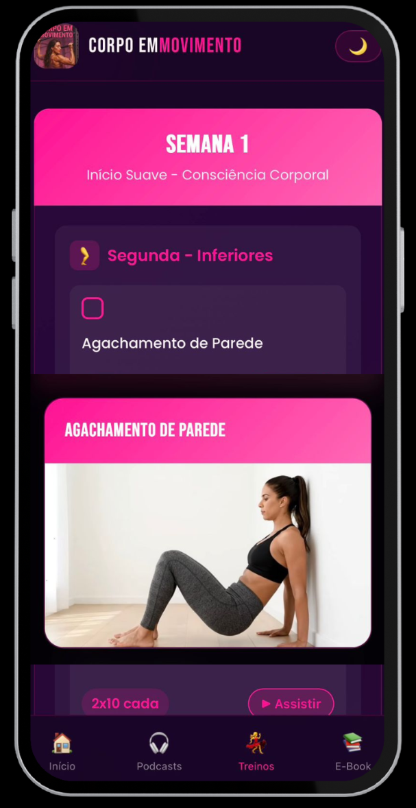 Corpo em Movimento App Interface